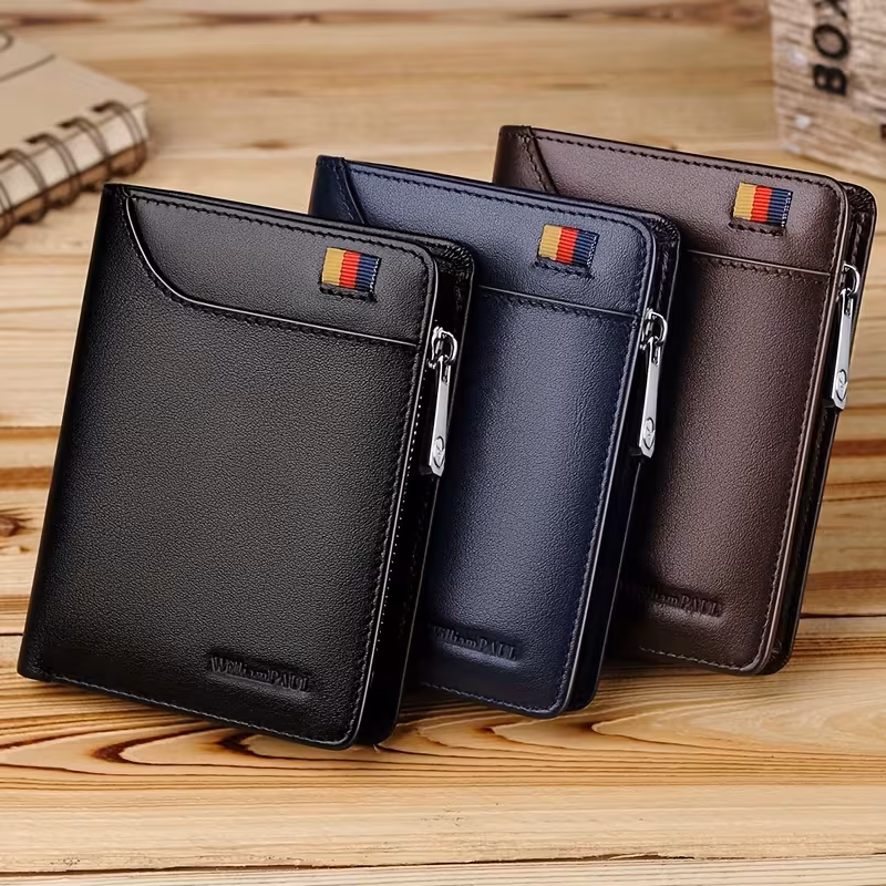 メンズRFID防止レザーウォレット D74W59-21